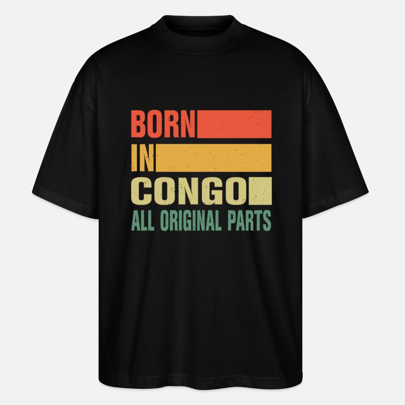Né au Congo - T-shirt bio Blaster 2.0 coupe oversize Stanley/Stella Unisexe - noir