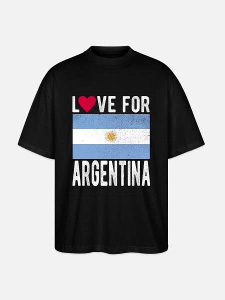 ARGENTINA flag - Stanley/Stella Oversized Unisex Organic T-shirt Blaster 2.0 - black