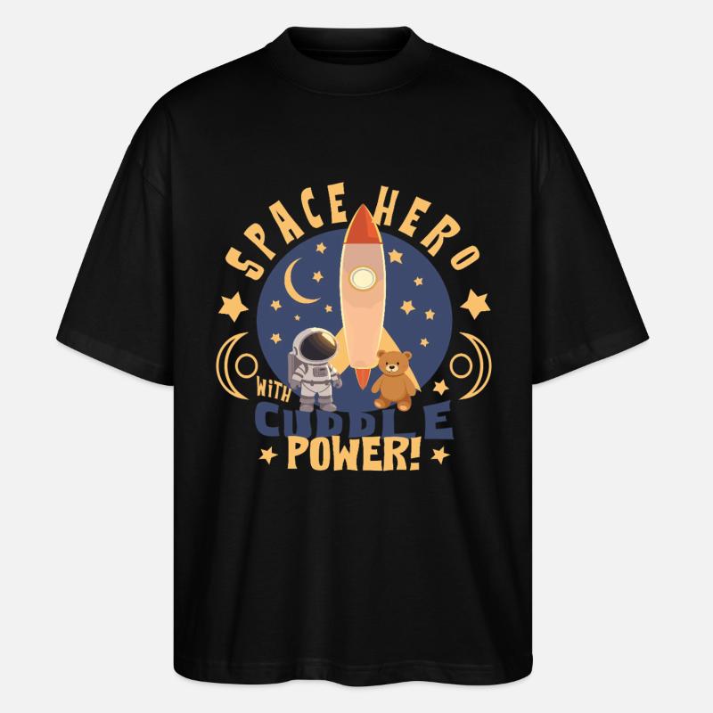 Astronaut mit Teddybär - Stanley/Stella Oversized Unisex Bio T-Shirt Blaster 2.0 - Schwarz