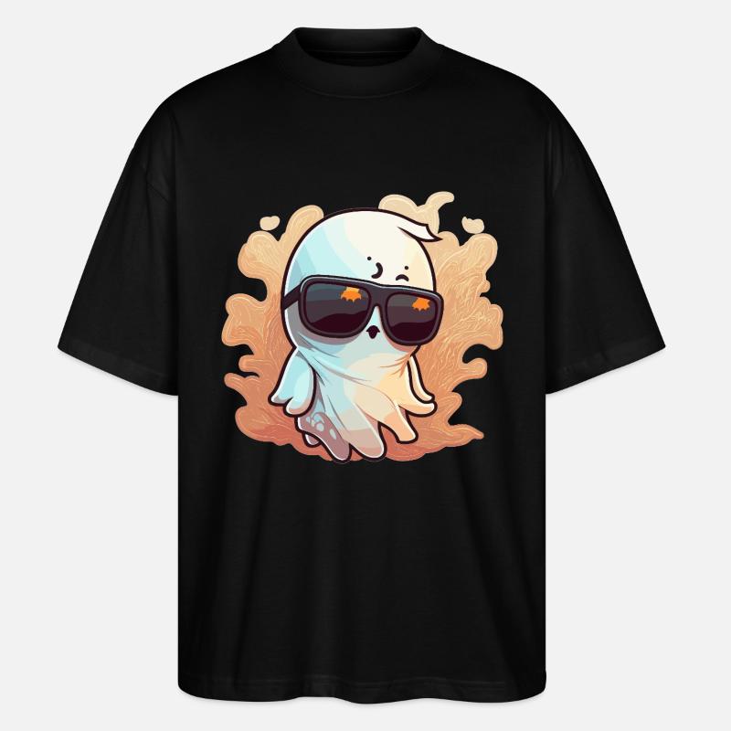 Cool Ghost with Sunglasses - Stanley/Stella Oversized Unisex Organic T-shirt Blaster 2.0 - black