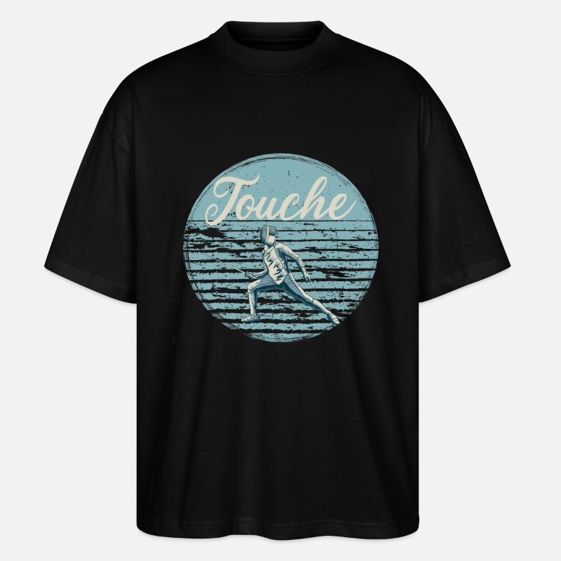 Fechten Fechtspruch Fechtkampf - Stanley/Stella Oversized Unisex Bio T-Shirt Blaster 2.0 - Schwarz