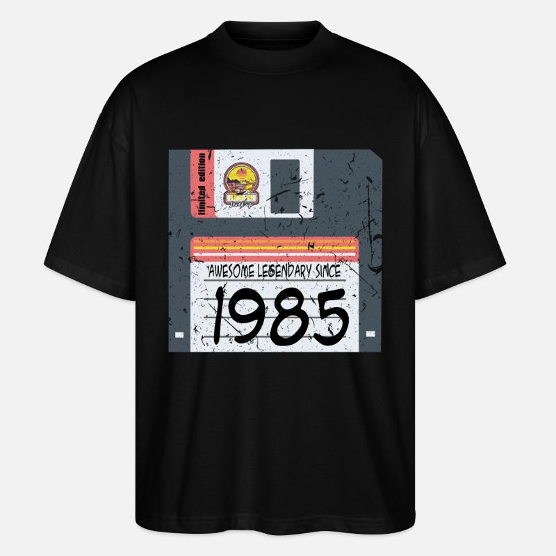 Nerd Anniversaire 1985 - T-shirt bio Blaster 2.0 coupe oversize Stanley/Stella Unisexe - noir