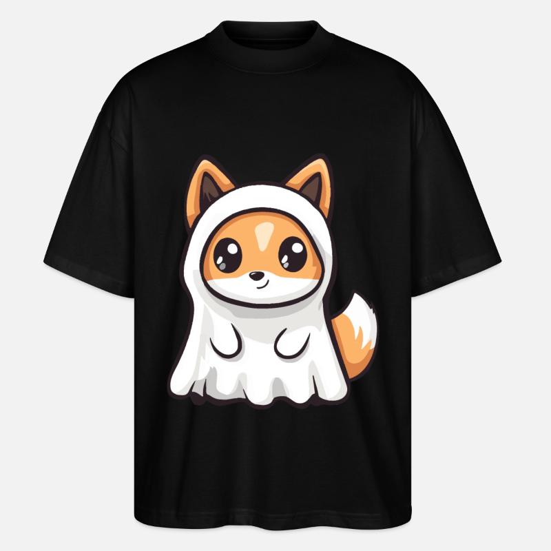 Fox Halloween Comic Ghost - Stanley/Stella Oversized Unisex Organic T-shirt Blaster 2.0 - black