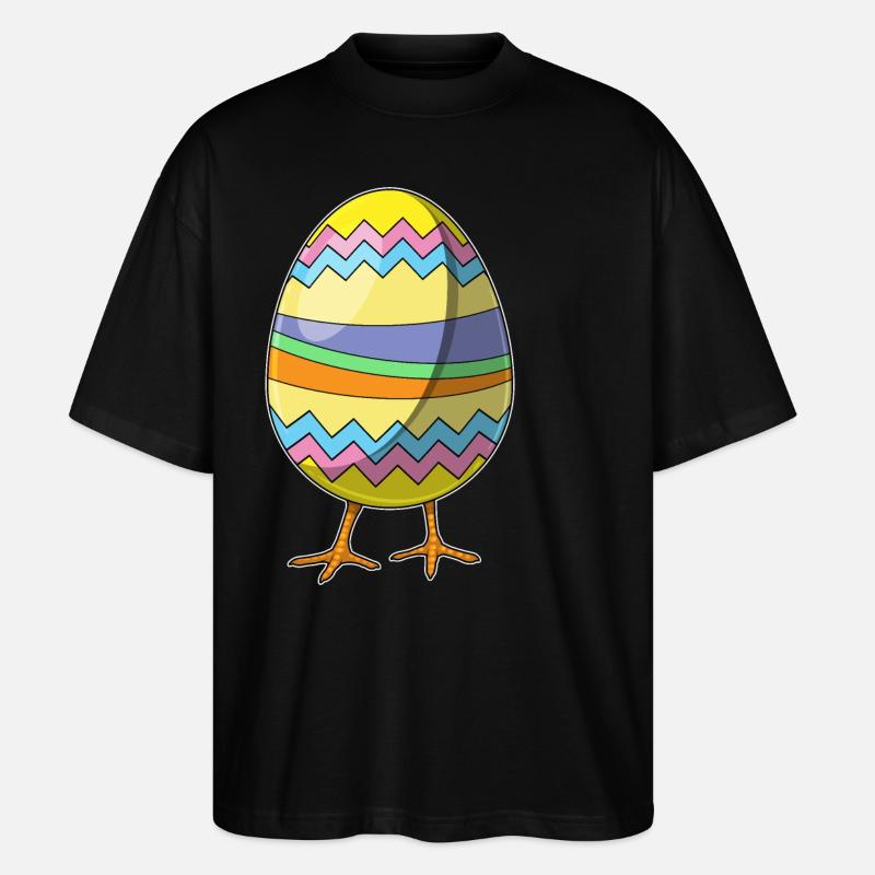 Poussin oeuf de Pâques - T-shirt bio Blaster 2.0 coupe oversize Stanley/Stella Unisexe - noir