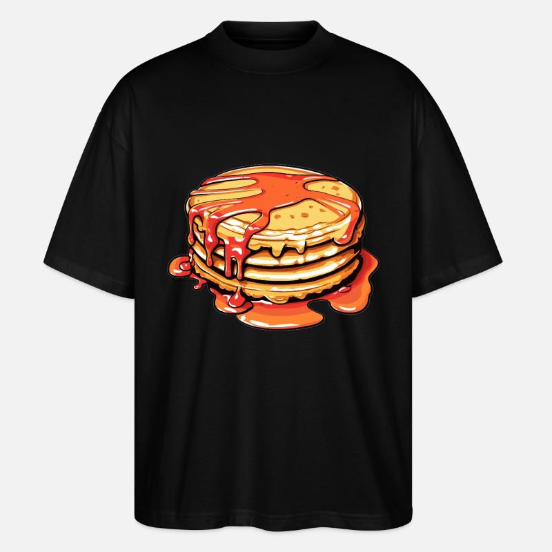 Süße Pancakes mit Sirup - Stanley/Stella Oversized Unisex Bio T-Shirt Blaster 2.0 - Schwarz