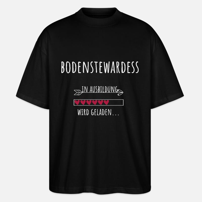 Bodenstewardess Ausbildung Beruf Geschenk - Stanley/Stella Oversized Unisex Bio T-Shirt Blaster 2.0 - Schwarz