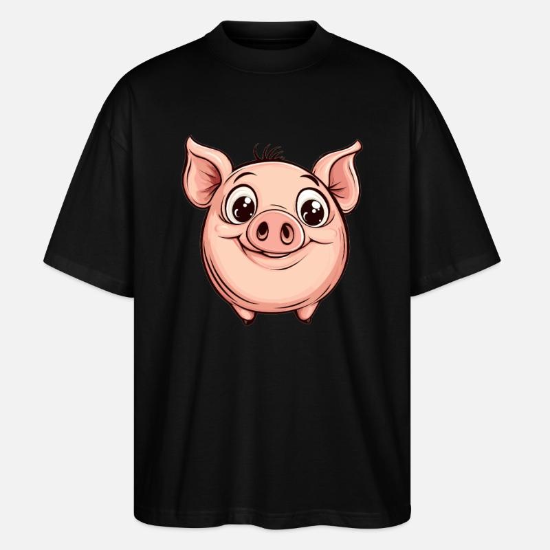 Cochon boulet joyeux - T-shirt bio Blaster 2.0 coupe oversize Stanley/Stella Unisexe - noir