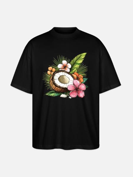 Tropical Coconut - Stanley/Stella Oversized Unisex Organic T-shirt Blaster 2.0 - black