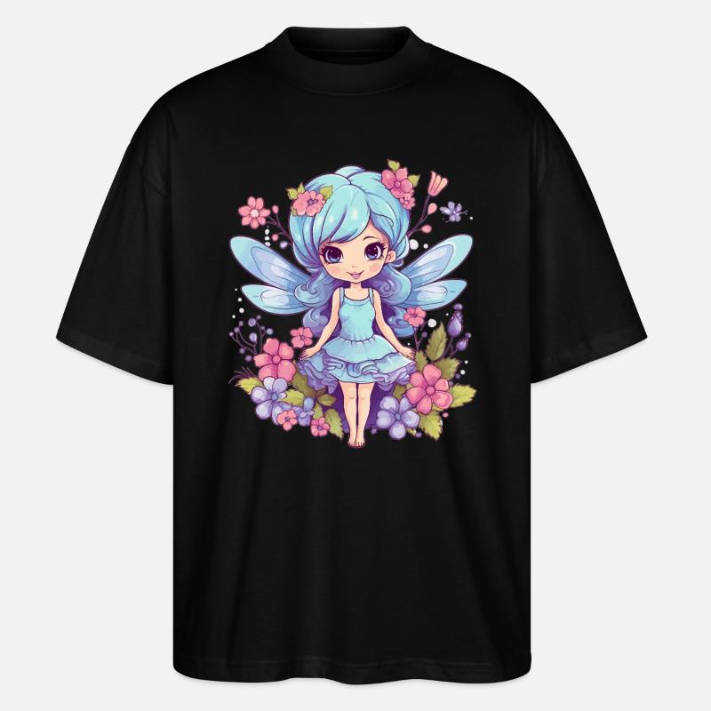 Zauberhafte Blumenfee - Stanley/Stella Oversized Unisex Bio T-Shirt Blaster 2.0 - Schwarz