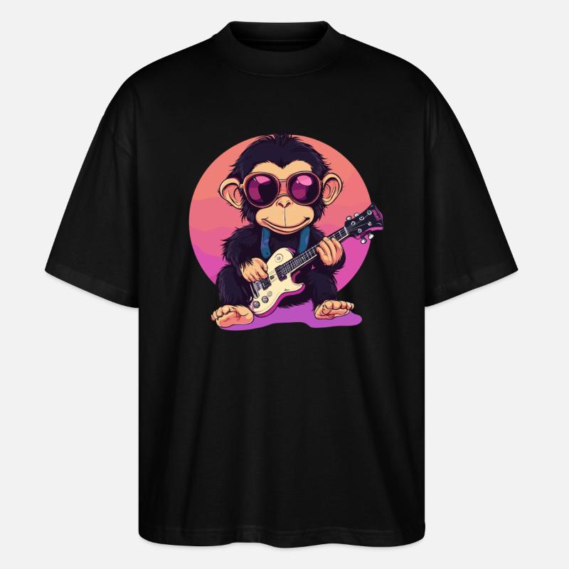 Guitar Monkey Style - Stanley/Stella Oversized Unisex Organic T-shirt Blaster 2.0 - black