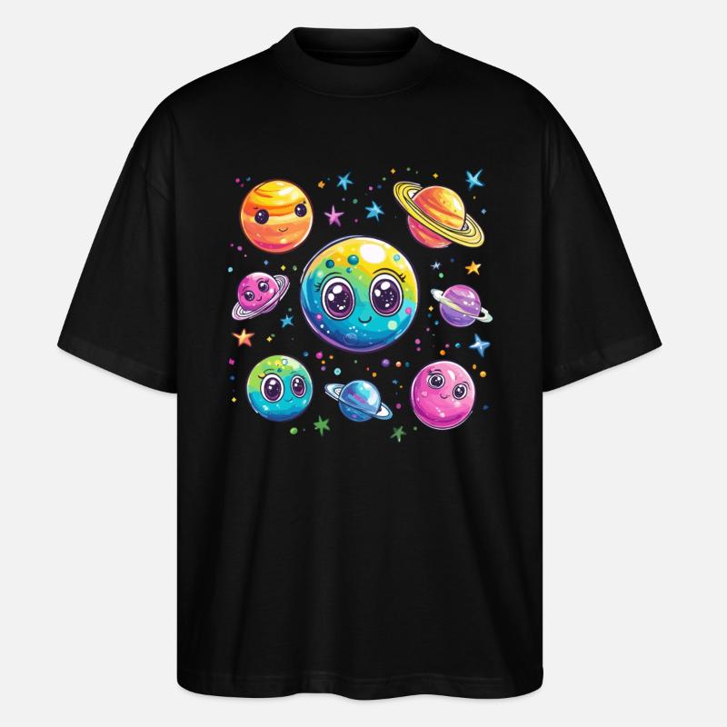 Planètes douces dans l’espace - T-shirt bio Blaster 2.0 coupe oversize Stanley/Stella Unisexe - noir