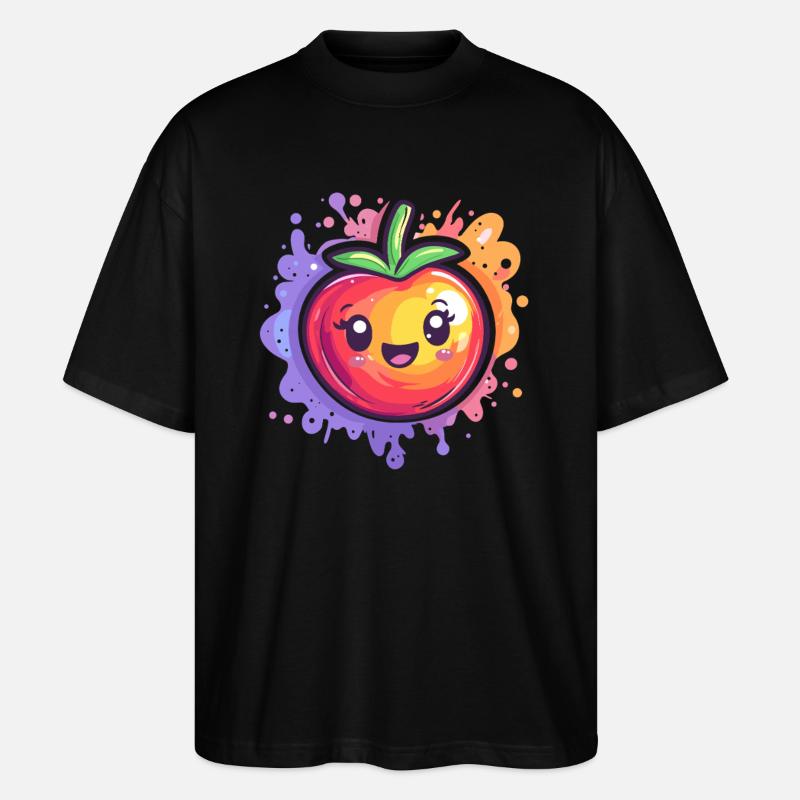 Tomate mit Splash - Stanley/Stella Oversized Unisex Bio T-Shirt Blaster 2.0 - Schwarz