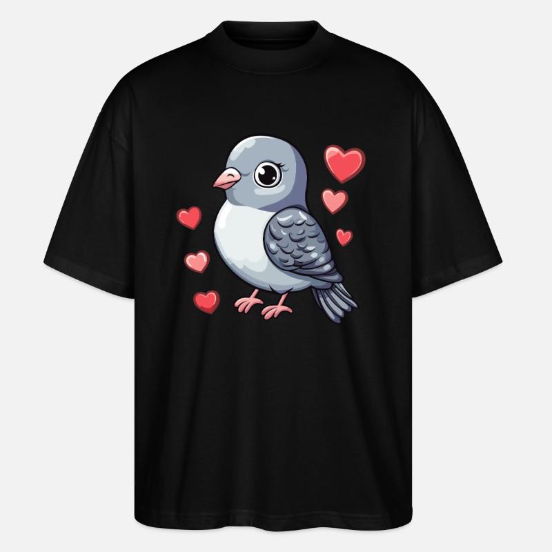 Taube voller Liebe - Stanley/Stella Oversized Unisex Bio T-Shirt Blaster 2.0 - Schwarz