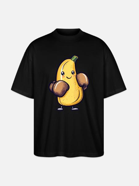 Boxende Banane - Stanley/Stella Oversized Unisex Bio T-Shirt Blaster 2.0 - Schwarz