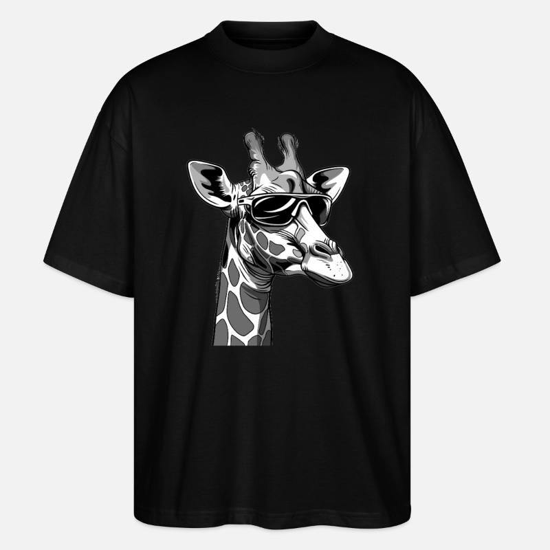 Coole Giraffe mit Sonnenbrille - Stanley/Stella Oversized Unisex Bio T-Shirt Blaster 2.0 - Schwarz