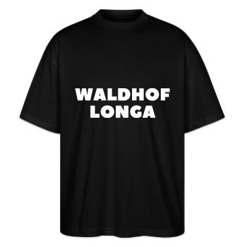 Waldhof longa - Stanley/Stella Oversized Unisex Bio T-Shirt Blaster 2.0 - Schwarz - Vorne - Alina (178cm) & Michal (187cm)