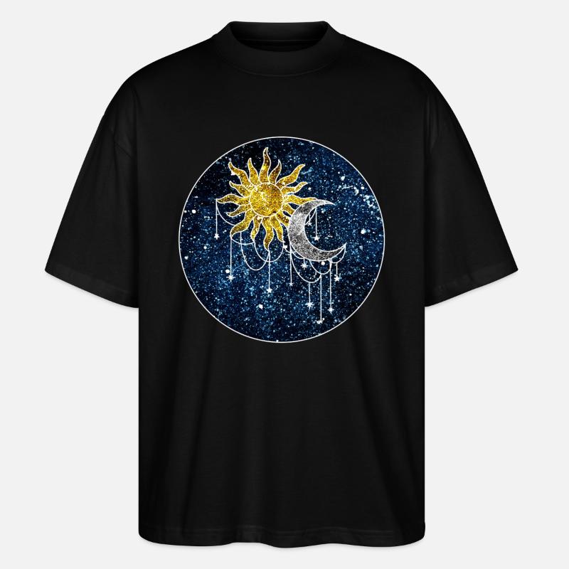 Kosmische Sonne und Mond - Stanley/Stella Oversized Unisex Bio T-Shirt Blaster 2.0 - Schwarz