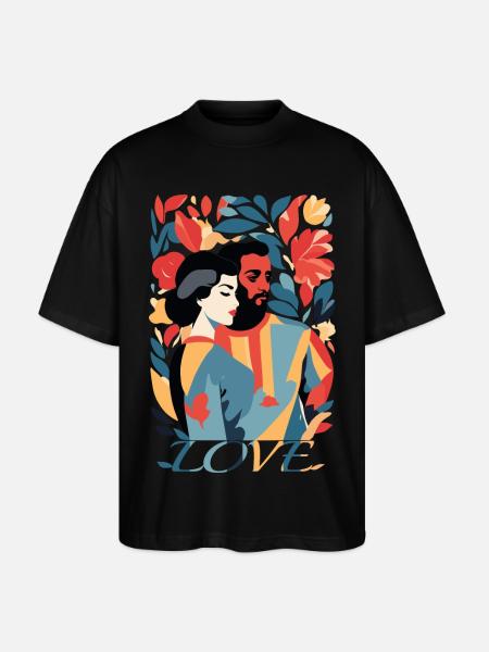 Abstrakte Kunst Mann und Frau - Stanley/Stella Oversized Unisex Bio T-Shirt Blaster 2.0 - Schwarz