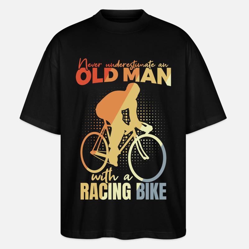 Fahrrad Opa - Stanley/Stella Oversized Unisex Bio T-Shirt Blaster 2.0 - Schwarz