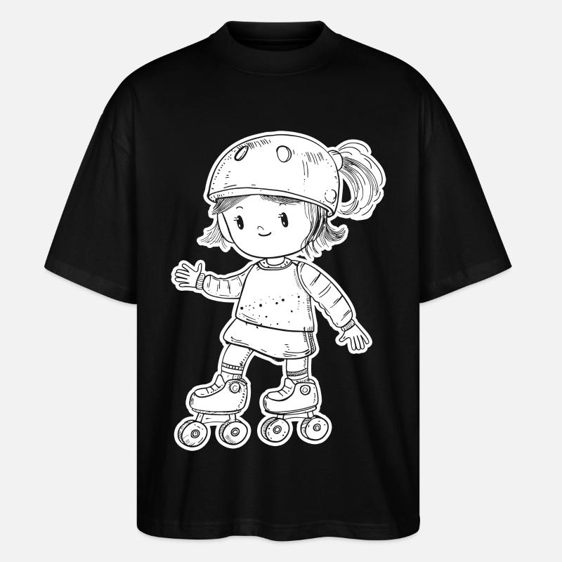 Rollschuhfahrerin - Stanley/Stella Oversized Unisex Bio T-Shirt Blaster 2.0 - Schwarz