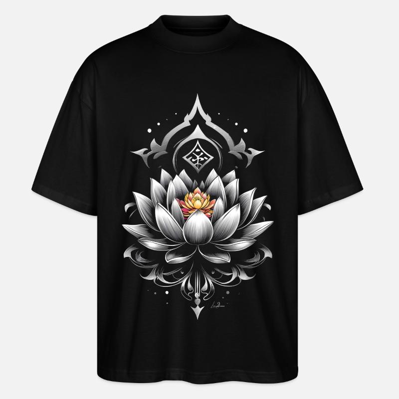 Lotus Metallic Mandala - Stanley/Stella Oversized Unisex Bio T-Shirt Blaster 2.0 - Schwarz