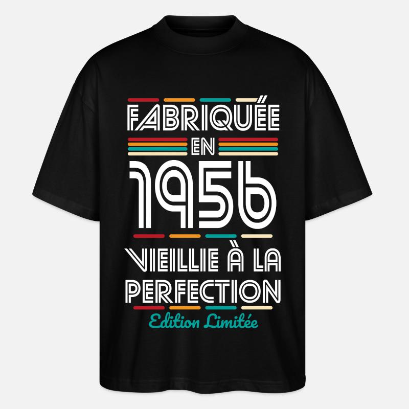 1956 – Hergestellt – Perfekt gereift - Stanley/Stella Oversized Unisex Bio T-Shirt Blaster 2.0 - Schwarz