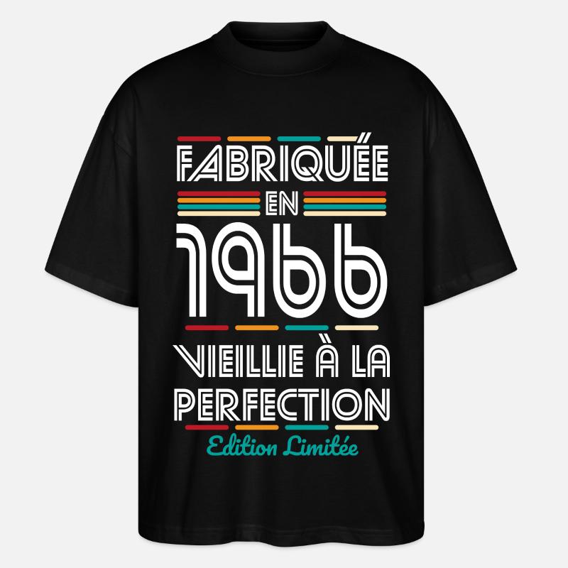 1966 – Hergestellt – Perfekt gereift - Stanley/Stella Oversized Unisex Bio T-Shirt Blaster 2.0 - Schwarz