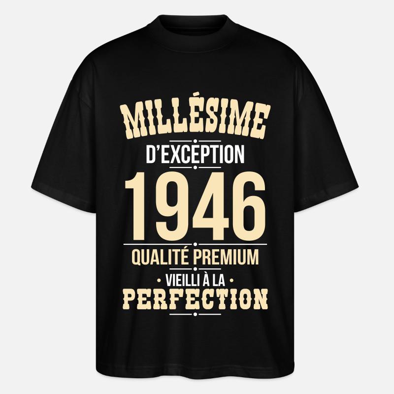 1946 – Millésime d’exception – Qualité premium - T-shirt bio Blaster 2.0 coupe oversize Stanley/Stella Unisexe - noir