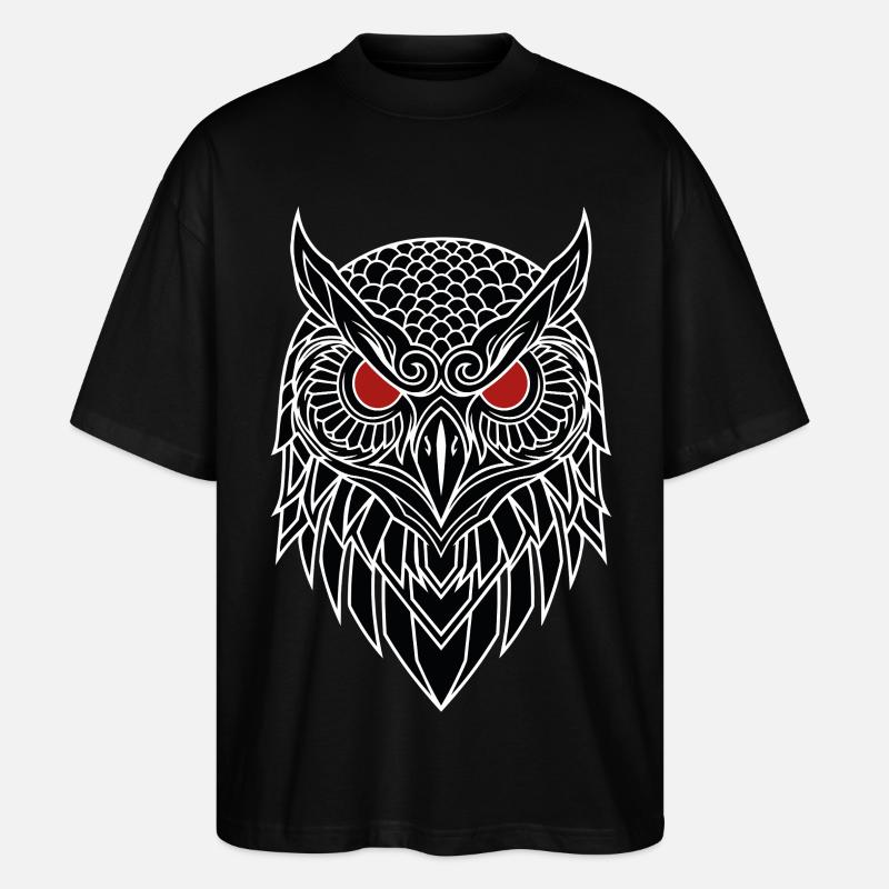 Uhu-Rotauge-Totem - Stanley/Stella Oversized Unisex Bio T-Shirt Blaster 2.0 - Schwarz