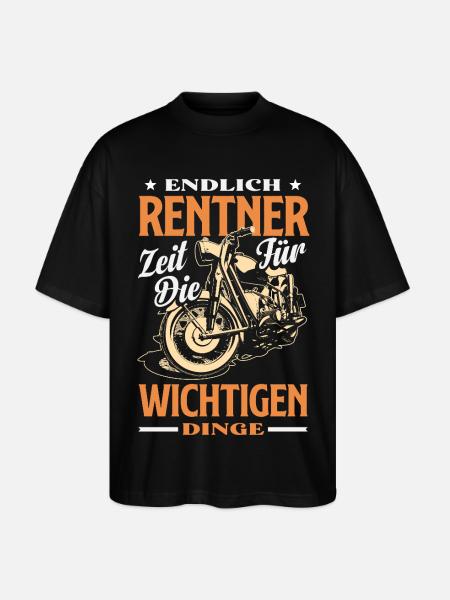 Endlich Rentner Wichtige Dinge - Stanley/Stella Oversized Unisex Bio T-Shirt Blaster 2.0 - Schwarz
