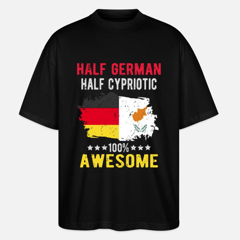 Moitié allemande moitié chypriote - T-shirt bio Blaster 2.0 coupe oversize Stanley/Stella Unisexe - noir