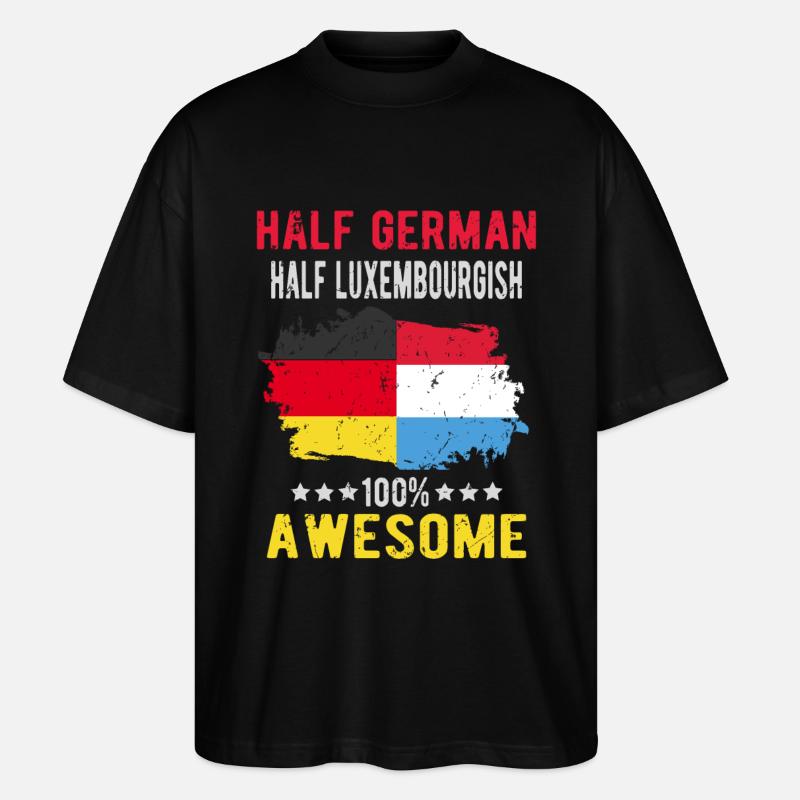 Half German Half Luxembourger - Stanley/Stella Oversized Unisex Organic T-shirt Blaster 2.0 - black