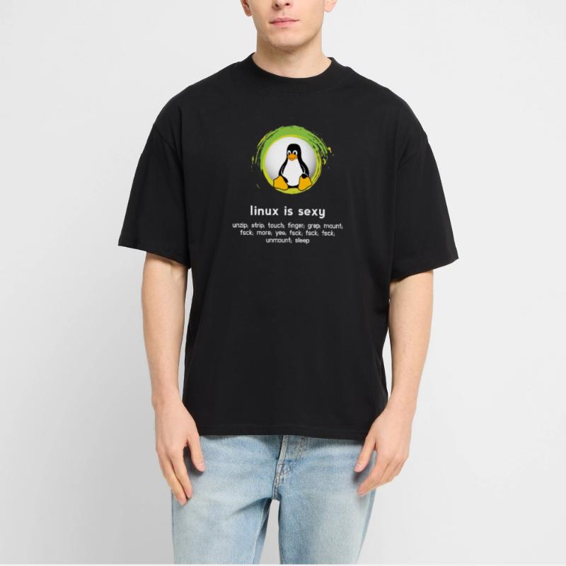 Computer System Penguin Nerd pc inside code admin T-shirt bio Blaster 2.0 coupe oversize Stanley/Stella Unisexe