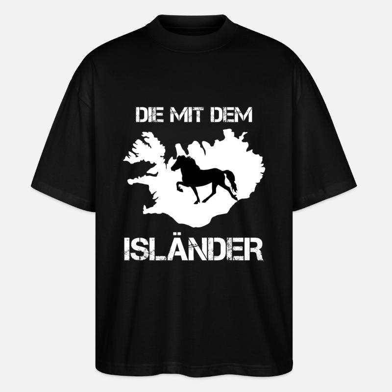 Die mit dem Isländer - Stanley/Stella Oversized Unisex Bio T-Shirt Blaster 2.0 - Schwarz