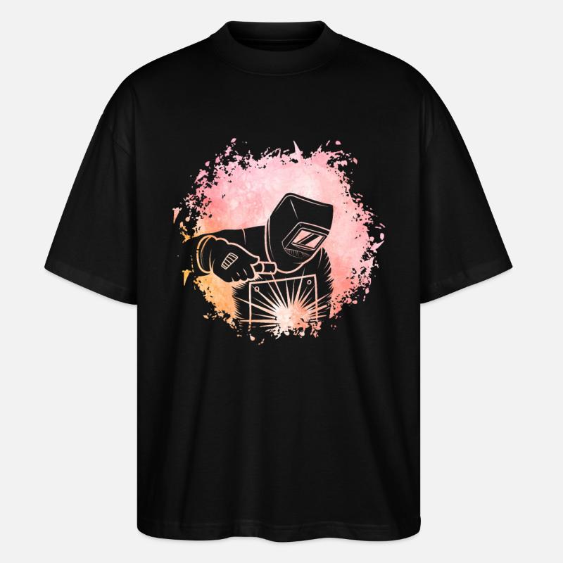Schweißer Retro - Stanley/Stella Oversized Unisex Bio T-Shirt Blaster 2.0 - Schwarz