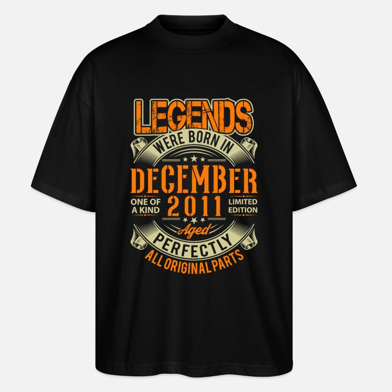 2011 Décembre Anniversaire Légende - T-shirt bio Blaster 2.0 coupe oversize Stanley/Stella Unisexe - noir