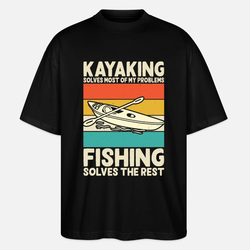 Kajak Kajakfahrer Kajaker - Stanley/Stella Oversized Unisex Bio T-Shirt Blaster 2.0 - Schwarz