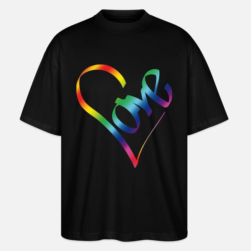 Rainbow Love - Stanley/Stella Oversized Unisex Bio T-Shirt Blaster 2.0 - Schwarz