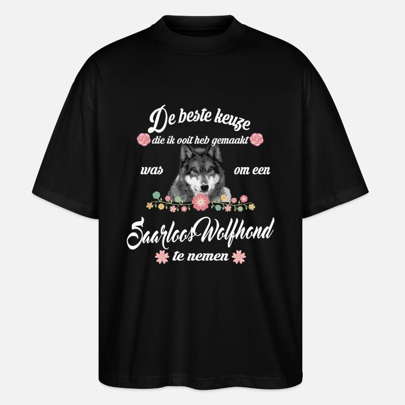 Saarloos Wolfhond - Stanley/Stella Oversized Unisex Bio T-Shirt Blaster 2.0 - Schwarz