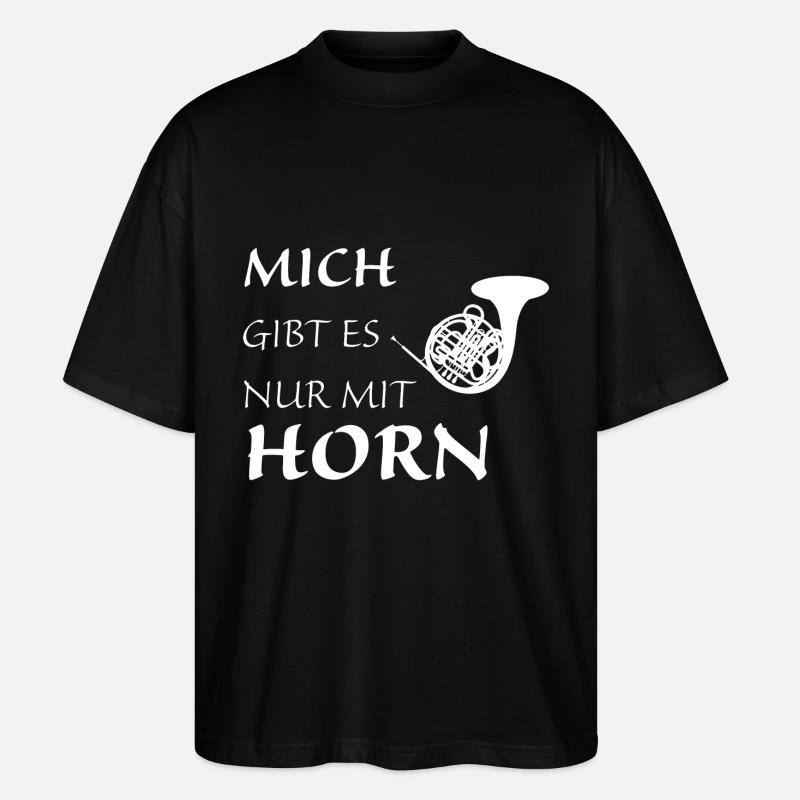 Nur mit Horn - Stanley/Stella Oversized Unisex Bio T-Shirt Blaster 2.0 - Schwarz