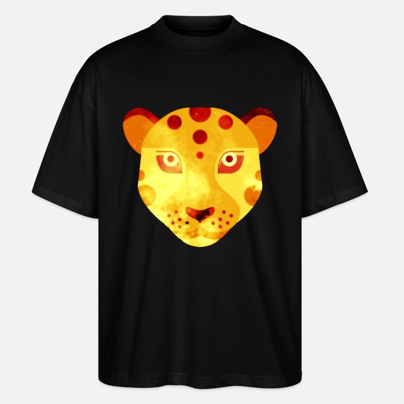 Leopard - Stanley/Stella Oversized Unisex Bio T-Shirt Blaster 2.0 - Schwarz