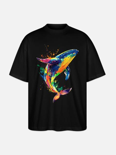 Wal Pop Art Bunt - Stanley/Stella Oversized Unisex Bio T-Shirt Blaster 2.0 - Schwarz