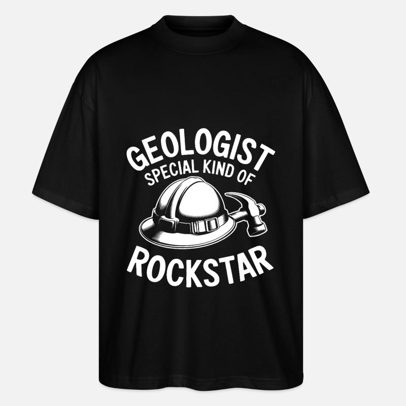 Geologe ein besonderer Rock Star - Stanley/Stella Oversized Unisex Bio T-Shirt Blaster 2.0 - Schwarz