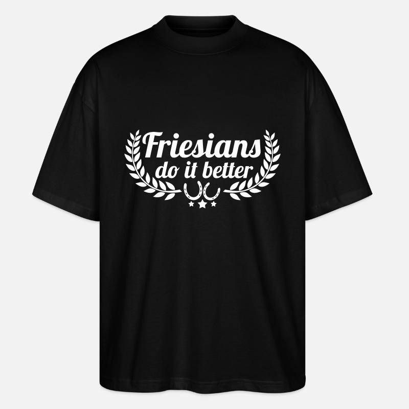 Friesians - Friesen - Stanley/Stella Oversized Unisex Bio T-Shirt Blaster 2.0 - Schwarz