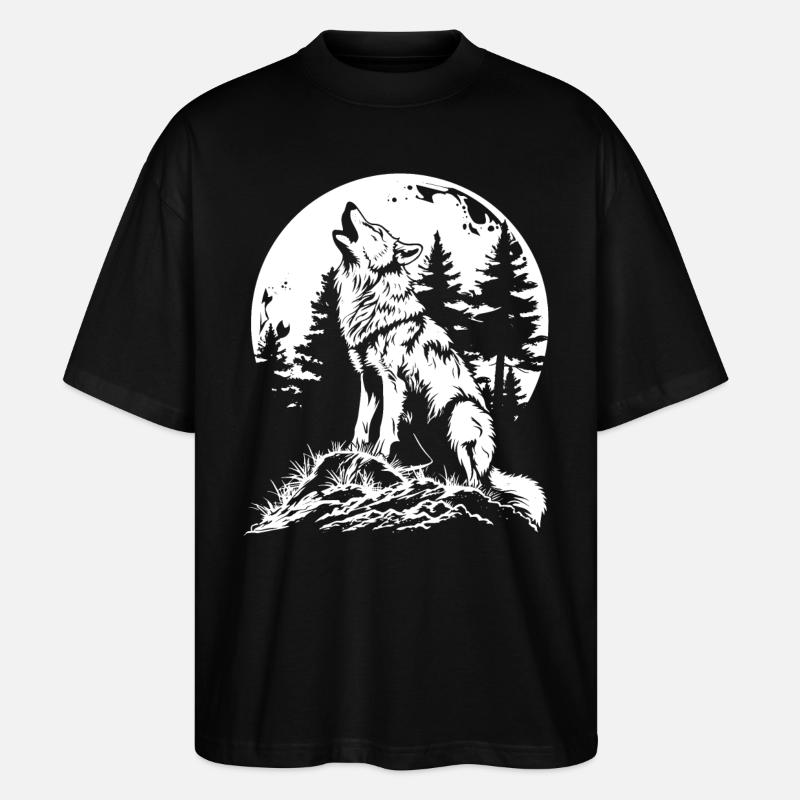 Wolf Mond Wald - Stanley/Stella Oversized Unisex Bio T-Shirt Blaster 2.0 - Schwarz