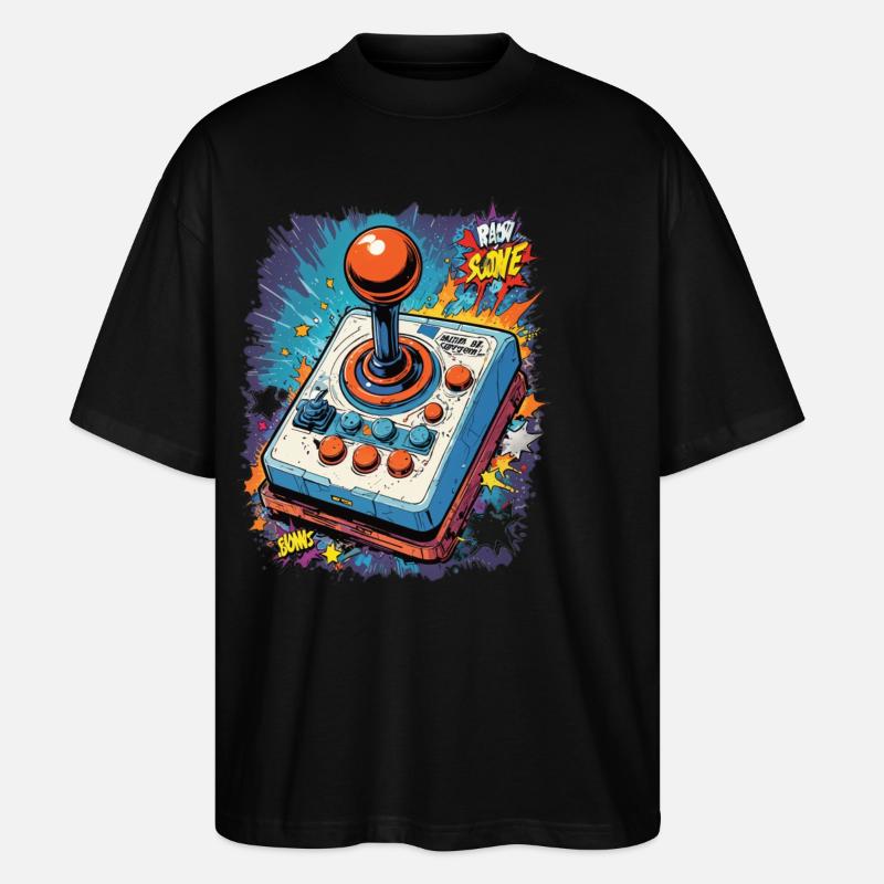 Retro Gamer Joystick / Controller Konsolenspiele - Stanley/Stella Oversized Unisex Bio T-Shirt Blaster 2.0 - Schwarz