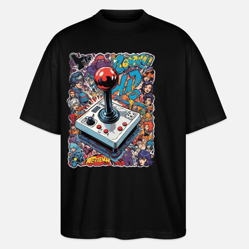 Retro Gamer Joystick / Controller Konsolenspiele - Stanley/Stella Oversized Unisex Bio T-Shirt Blaster 2.0 - Schwarz