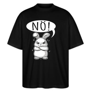 Nö Osterhase Ostern - Stanley/Stella Oversized Unisex Bio T-Shirt Blaster 2.0 - Schwarz - Vorne - Alina (178cm) & Michal (187cm)