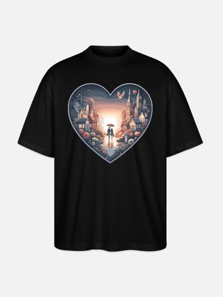 Warm sunset - Stanley/Stella Oversized Unisex Organic T-shirt Blaster 2.0 - black