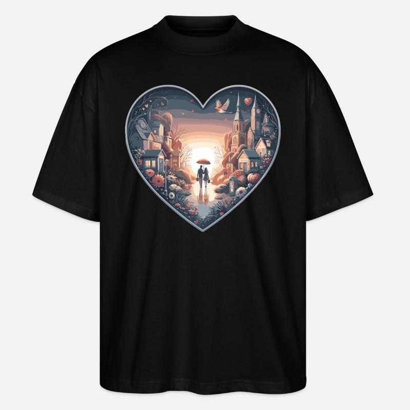 Coucher de soleil chaud - T-shirt bio Blaster 2.0 coupe oversize Stanley/Stella Unisexe - noir